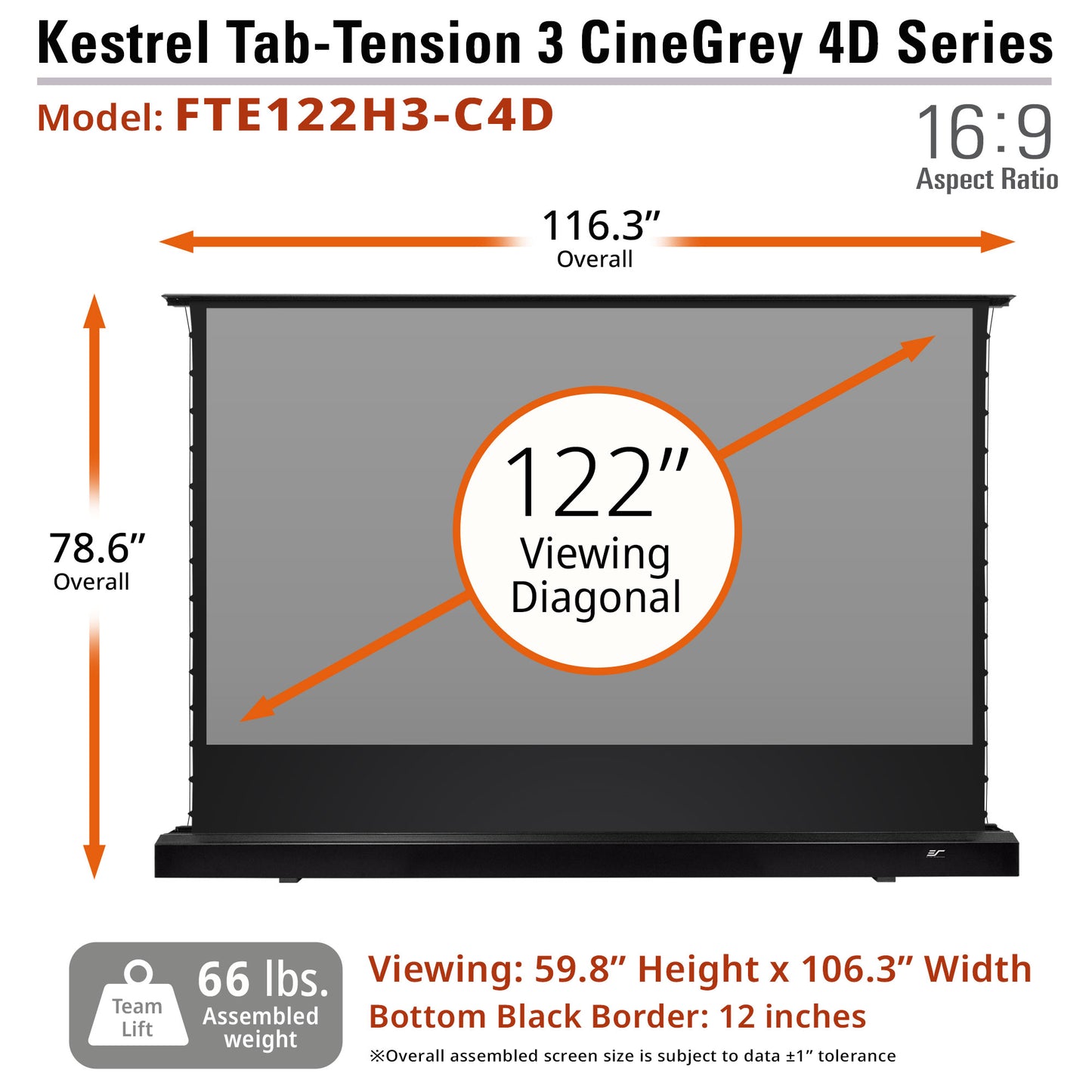 KESTREL TAB-TENSION FLOOR-UP 3 CINEGREY 4D - LEINWÄNDE ELETTRICO LEINWÄNDE SISTEMA A FORBICE