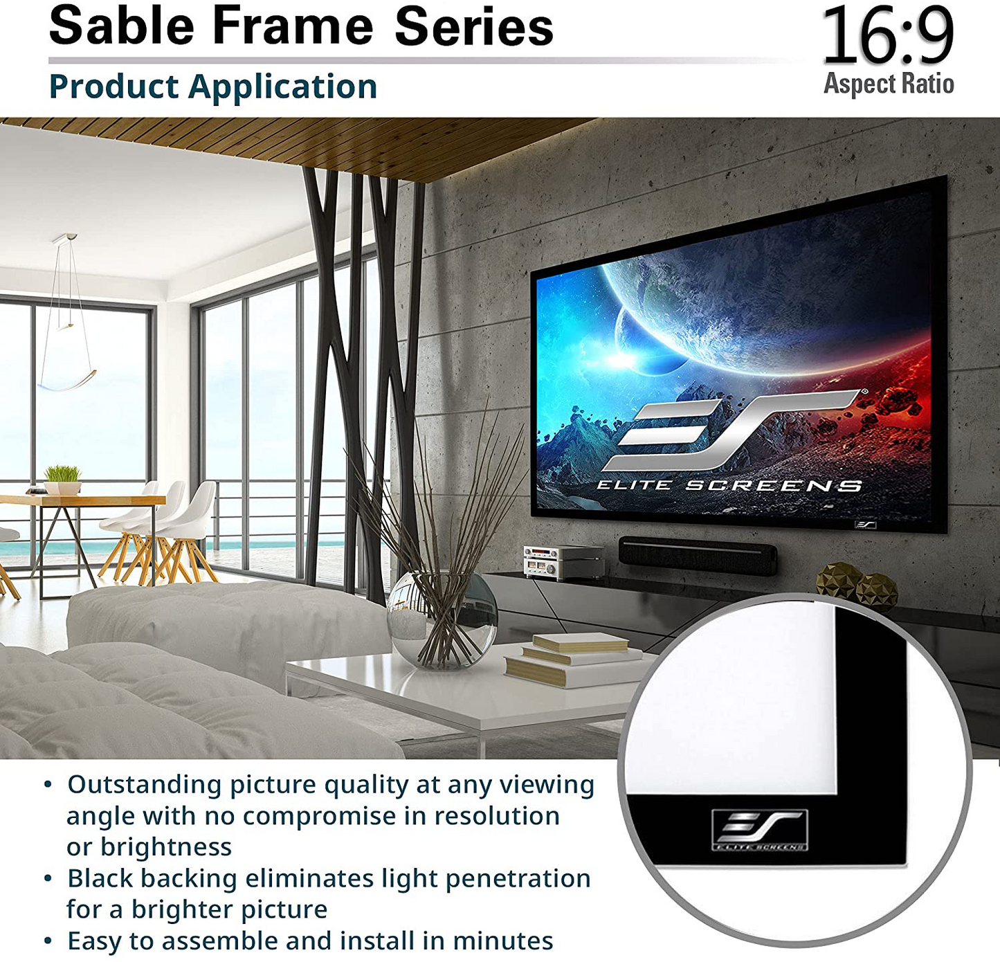 SABLE FRAME - SCHERMO DI PROIEZIONE A CORNICE FISSA